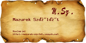 Mazurek Szólát névjegykártya